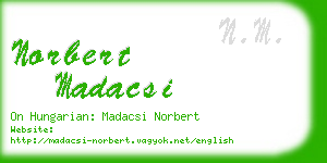 norbert madacsi business card